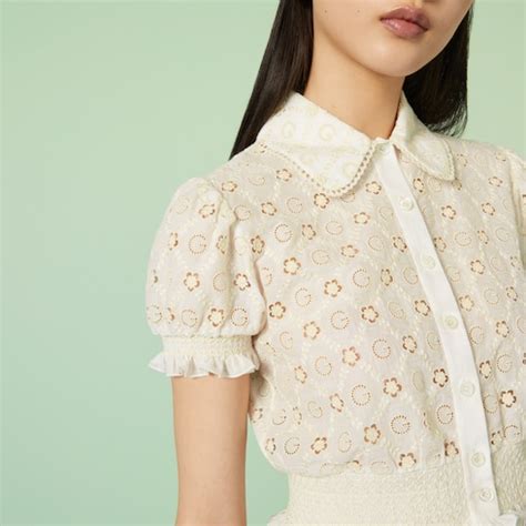 gucci broderie anglaise shirt|Gucci G Floral Broderie Anglaise Shirt, It Ready.